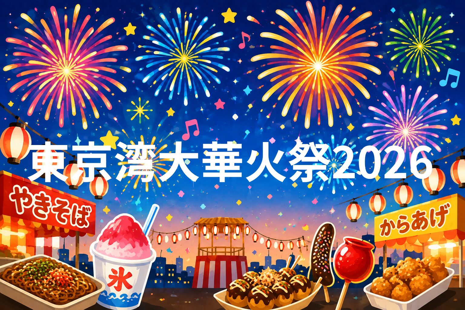 東京湾大華火祭2026の穴場スポット6選！混雑回避・屋台・駐車場情報
